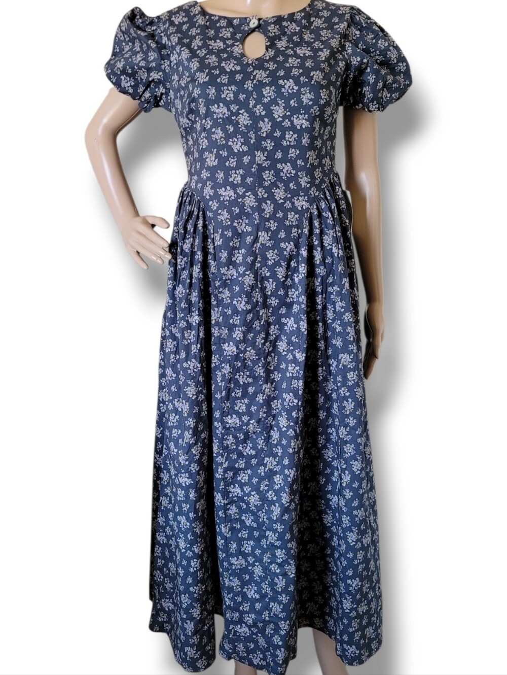 NWT Bohme Baylor Floral Maxi Dress in Blue S Peasant Cottagecore - Picture 6 of 10